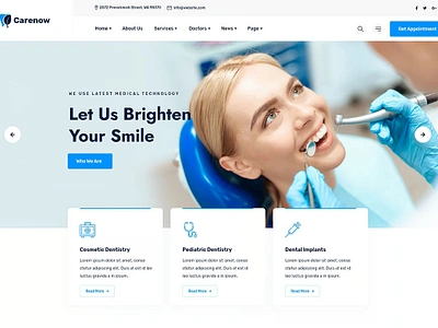 Care now app design branding creative design dental clinic landing page design ui ux wordpress website