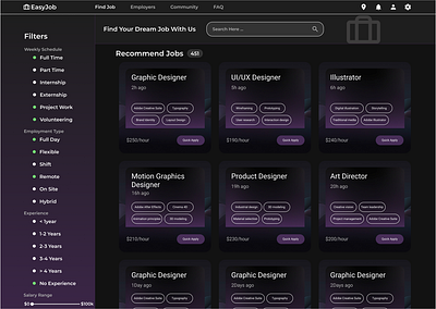 DailyUI 50 Job Listing dailyui design job listing ui