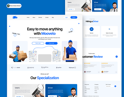 Mooveto landing page design figma landing page ui user experience user interface web design website