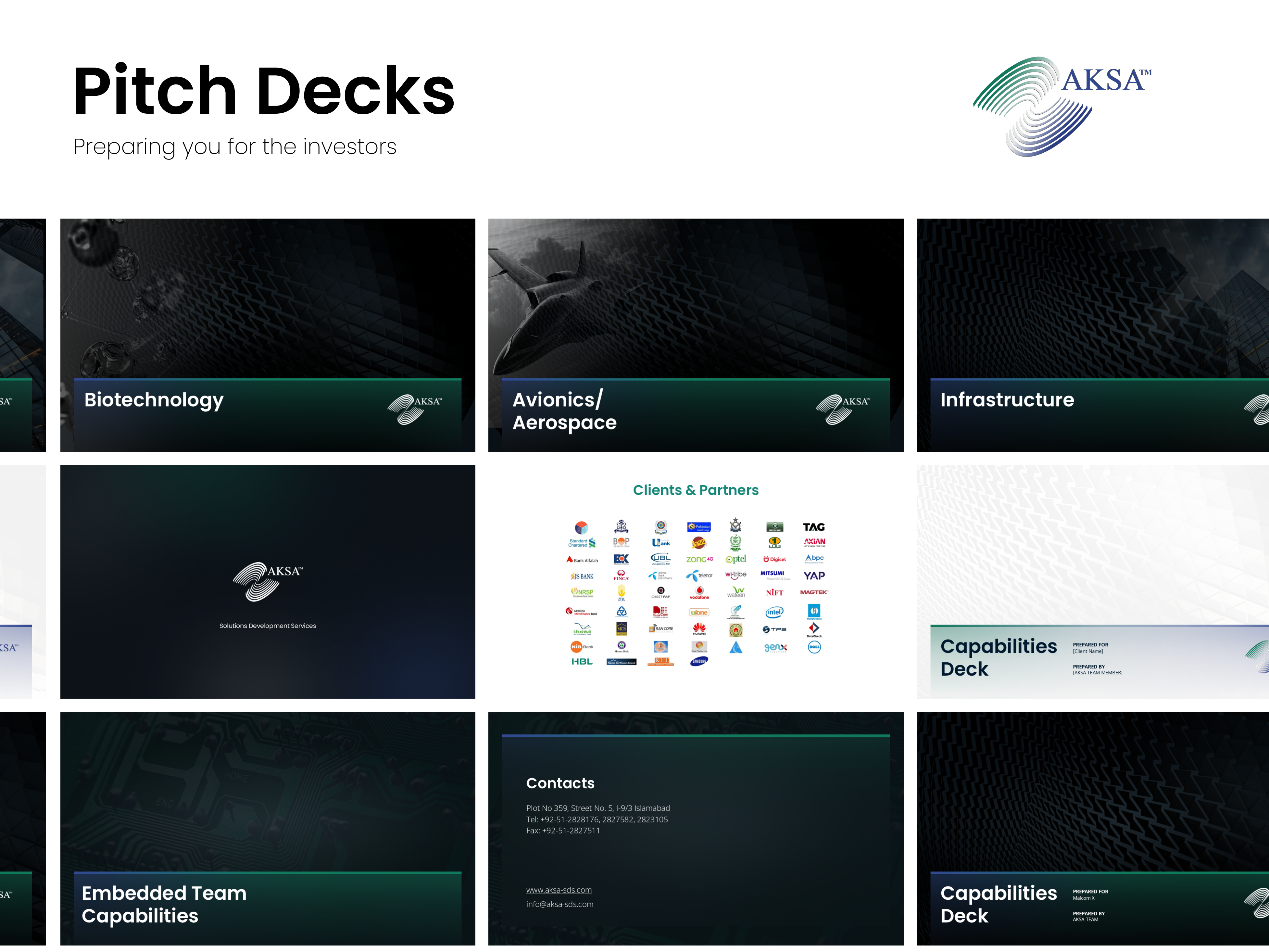 Pitch Decks for AKSA 3d modeling branding dark design development google slides graphic design investors keynote minimal modren pain pitch deck pitching manifesto points powerpoint presentation ui ux vector
