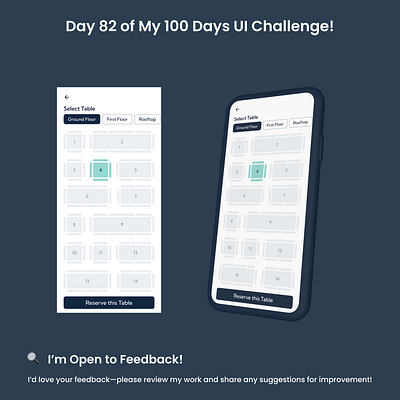Day 82/100 - Restaurant Reservation Screen bookingappui