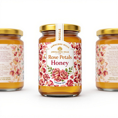 Rose Honey Jar design honey jar honey jar deisgn jar label label new deisng new deisngs new label packaging packaging diesng rose honey jar rose jar label stick packaging top label