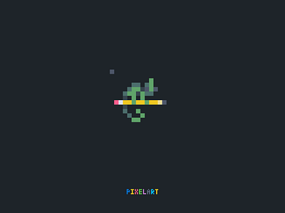 Pixel Art chameleon icon logo pencil pixel pixel art