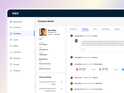 Timeline View UI - CRM Dashboard dashboard ui ui design ui ux uidesign uxui web deisgn