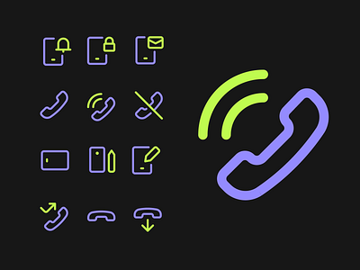 PHONE NEON ICONS in CORE! - By StreamlineHQ! asset flat icon icons line minimal neon icons ui ux vector