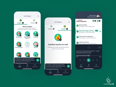 MKSAP Audio Companion app app design design education gamification healthcare lms medicine mobile app physicians ui ux uxdesign web app