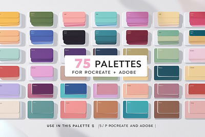 75 Palettes for Procreate and Adobe brushes graphic design palettes procreate