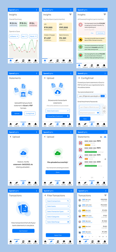 Bank Statement Analyser app bank statement expense manager ui