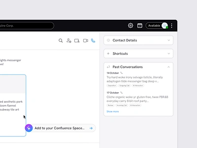 Detail from AI-enabled CRM Platform admin ai branding chatgpt css dashboard design system gemini gpt sidebar sparkle ui ux website