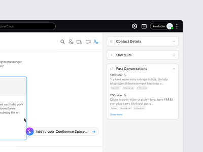 Detail from AI-enabled CRM Platform admin ai branding chatgpt css dashboard design system gemini gpt sidebar sparkle ui ux website