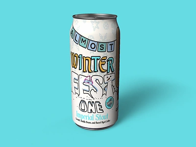 Four Sons Brewing - Almost Winterfest Imperial Stout 16oz beer beer packaging branding design illustration label logo packaging