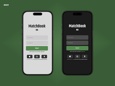 MatchBook | Sign In Screen - #001 app branding design graphic design illustration minimal ui ux