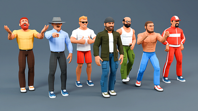 Modular man low-poly stylized 3d 3d character character game ready low poly lowpoly man modular man polyart rigged unreal engine