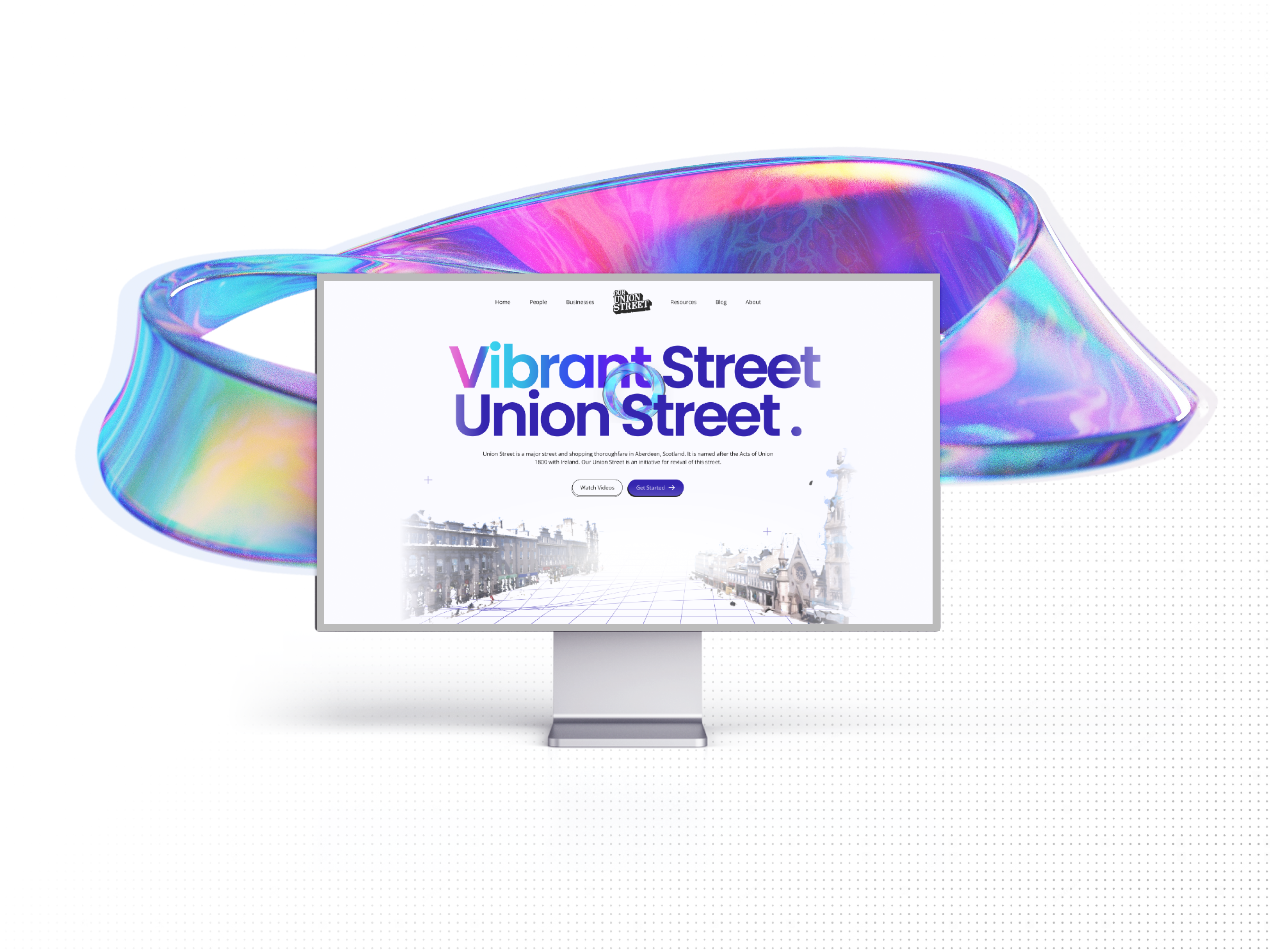 Our Union Street in Aberdeen, Scotland 3d modeling animation branding cheery colorful design develop figma graphic design illustration marketing minimal modren motion graphics psychedelic user interface vector vibrant web design young