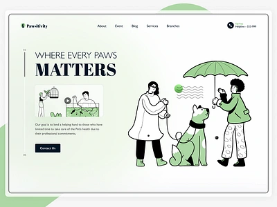 Pawsitivity Pet Care Agency Web Design agencydesign cleandesign creativedesign designconcept designinspiration figmadesign graphic design illustration landingpage minimalistdesign morderndesign newdesign pawsitivity pet petcare trendingdesign uidesign webdesign webui