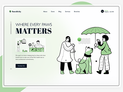 Pawsitivity Pet Care Agency Web Design agencydesign cleandesign creativedesign designconcept designinspiration figmadesign graphic design illustration landingpage minimalistdesign morderndesign newdesign pawsitivity pet petcare trendingdesign uidesign webdesign webui