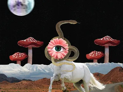 Psychedelic Horse acid animal design event illustration post psychedelic retro social media surralism trippy