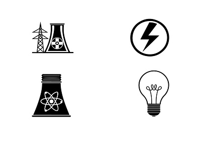 Nuclear power electricity icon branding graphic design logo motion graphics