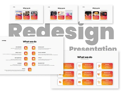 Redesign Presentation apple keynote business business pitch deck canva slide creative slide design google slides investor deck marketing our service pitch deck powerpoint ppt presentation presentation design presentation redesign presentation template redesign slide what we do