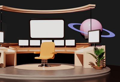 Command Center WIP 3d c4d captain chair command center future planet planetary redshift render sci fi space