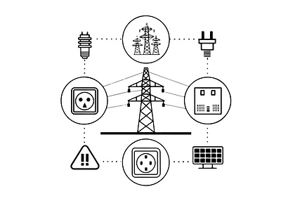 distebuthion line electricity icon 3d animation branding graphic design logo motion graphics