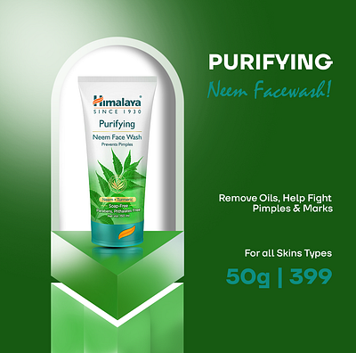 Facewash Purifying Neem Facewash Design Template design graphic design