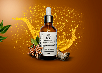 Nova Natural Hair Growth Oil Design Template design graphic design oil