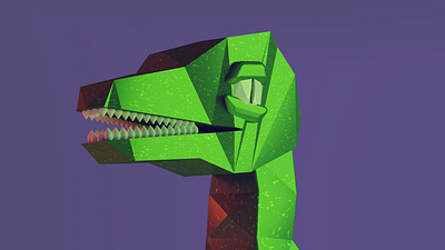 Low Poly Clever Girl 3d blender jurassic low poly modeling velociraptor