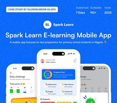 Spark Learn Case study case study cashback daily challenge e learning edtech education edutech fintech gamification kids ui leaderboard learning mobile app mobile ui mobile ux payment point based system reward based system tests ui