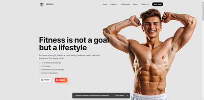 Fitness Website design ui ux web