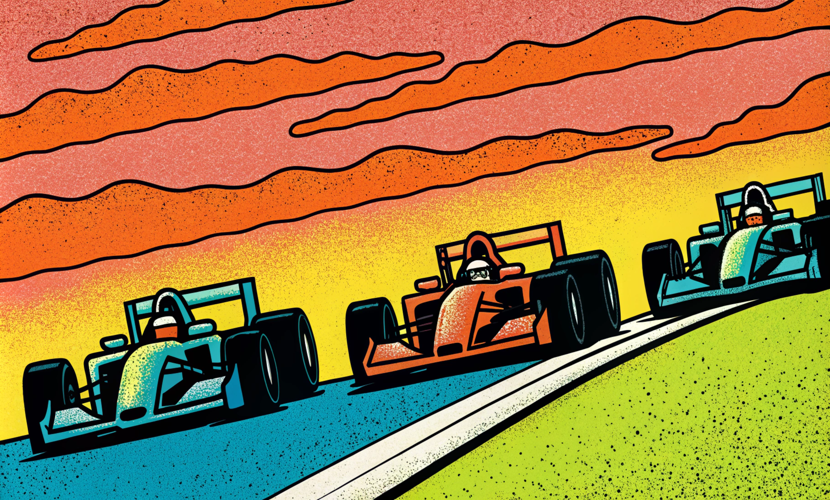 Formula 1 car formula 1 illustration race sunset