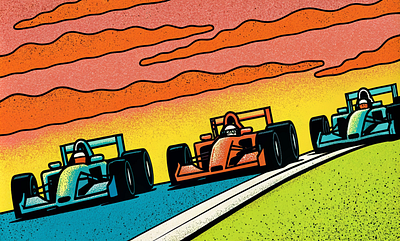 Formula 1 car formula 1 illustration race sunset