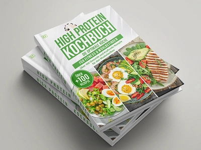 High Protein Cookbook Cover book art book cover book cover design branding cookbook cover design design ebook ebookcover high protein cookbook illustration kdp kindle cover kindlecover kochbuch ui