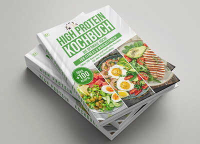 High Protein Cookbook Cover book art book cover book cover design branding cookbook cover design design ebook ebookcover high protein cookbook illustration kdp kindle cover kindlecover kochbuch ui