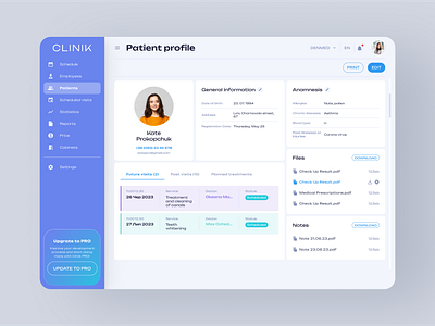 Patient profile - Dashboard Medical web app app appointment dashboard dental dental records graphic design managing medical ui user interface user profile ux ui web webdesign