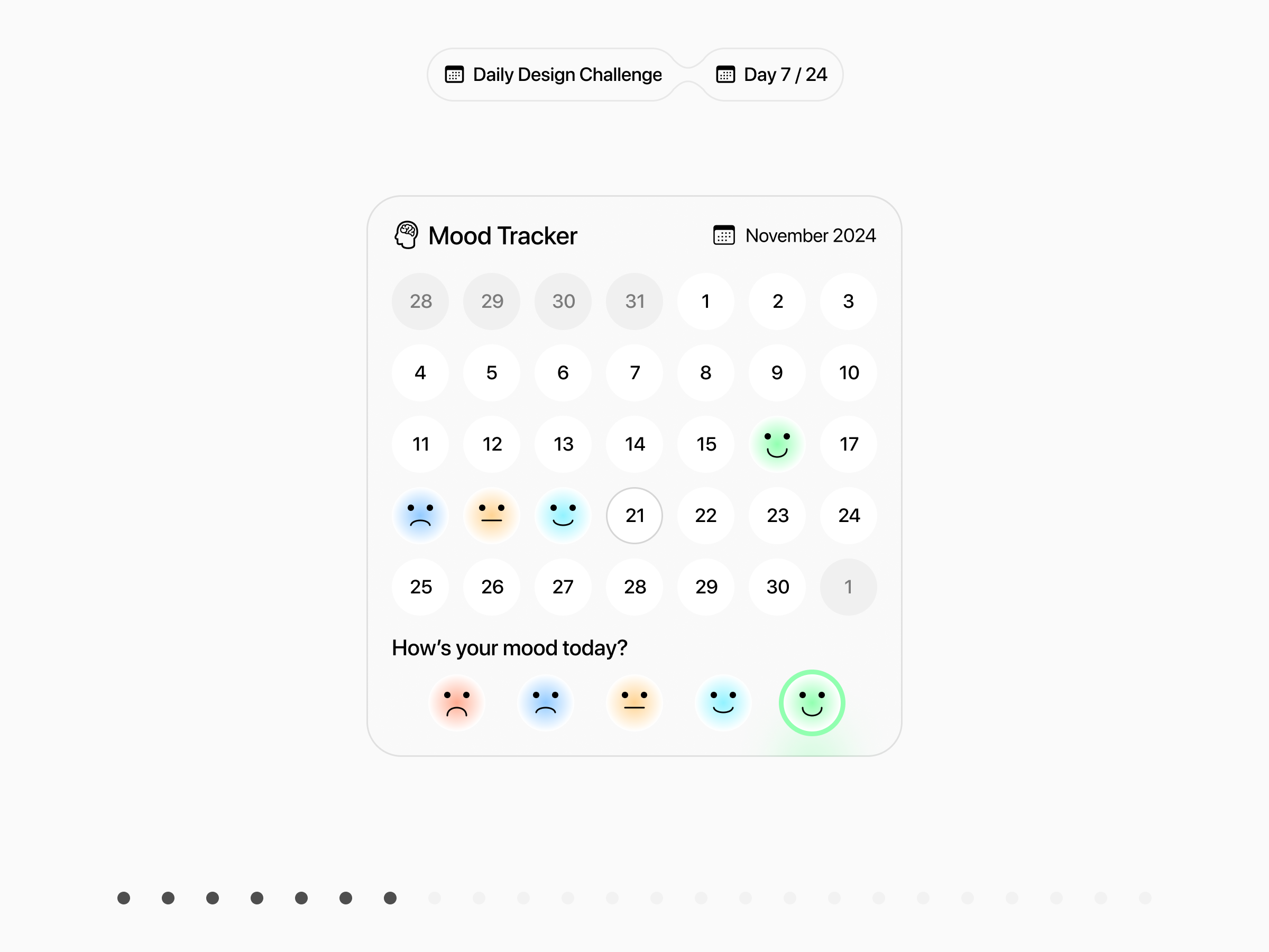🙂 Mood Tracker Widget for iOS | Daily Design Challenge design challenge design concept ios mood tracker ui ux widget