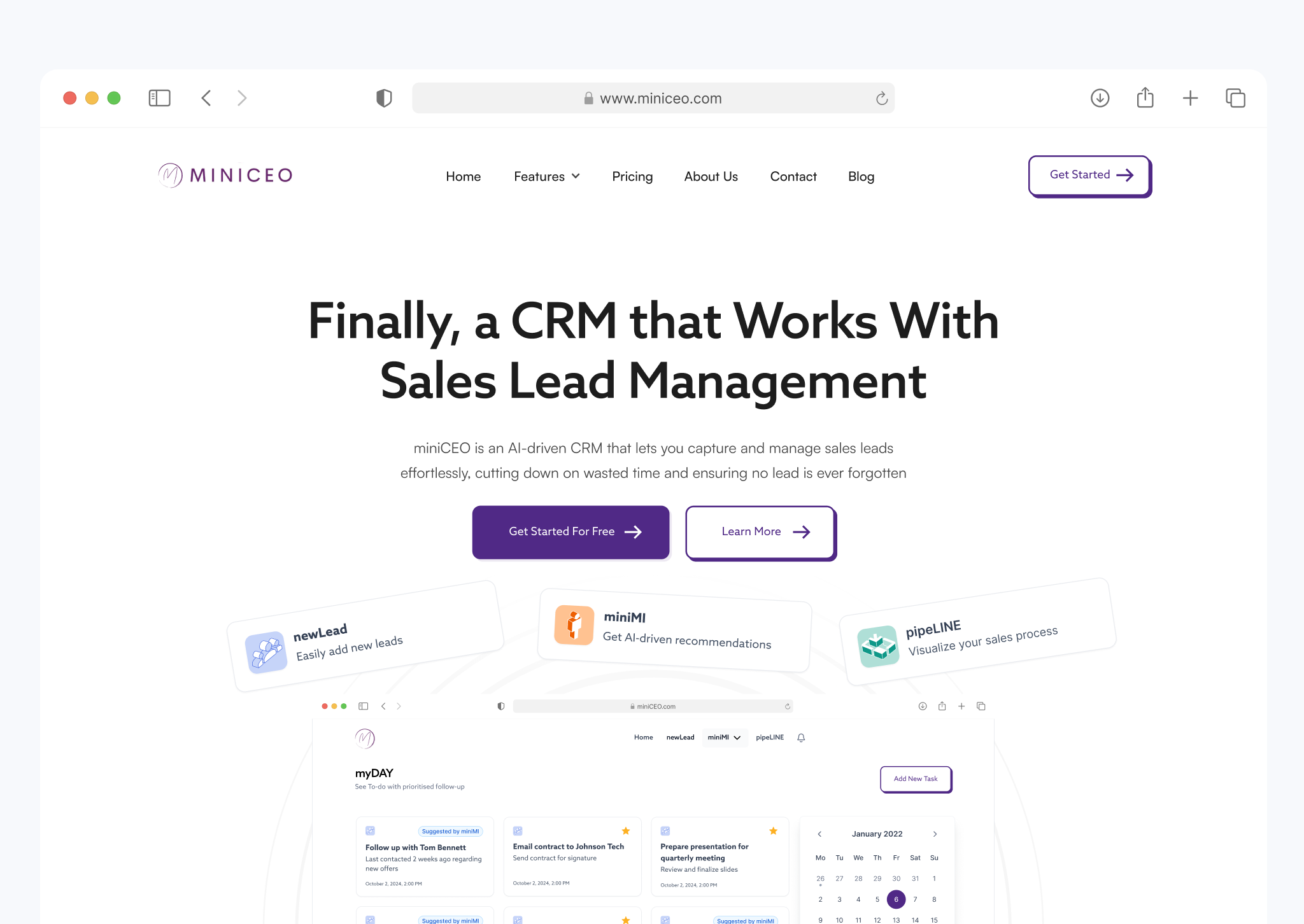 miniCEO — AI-driven CRM