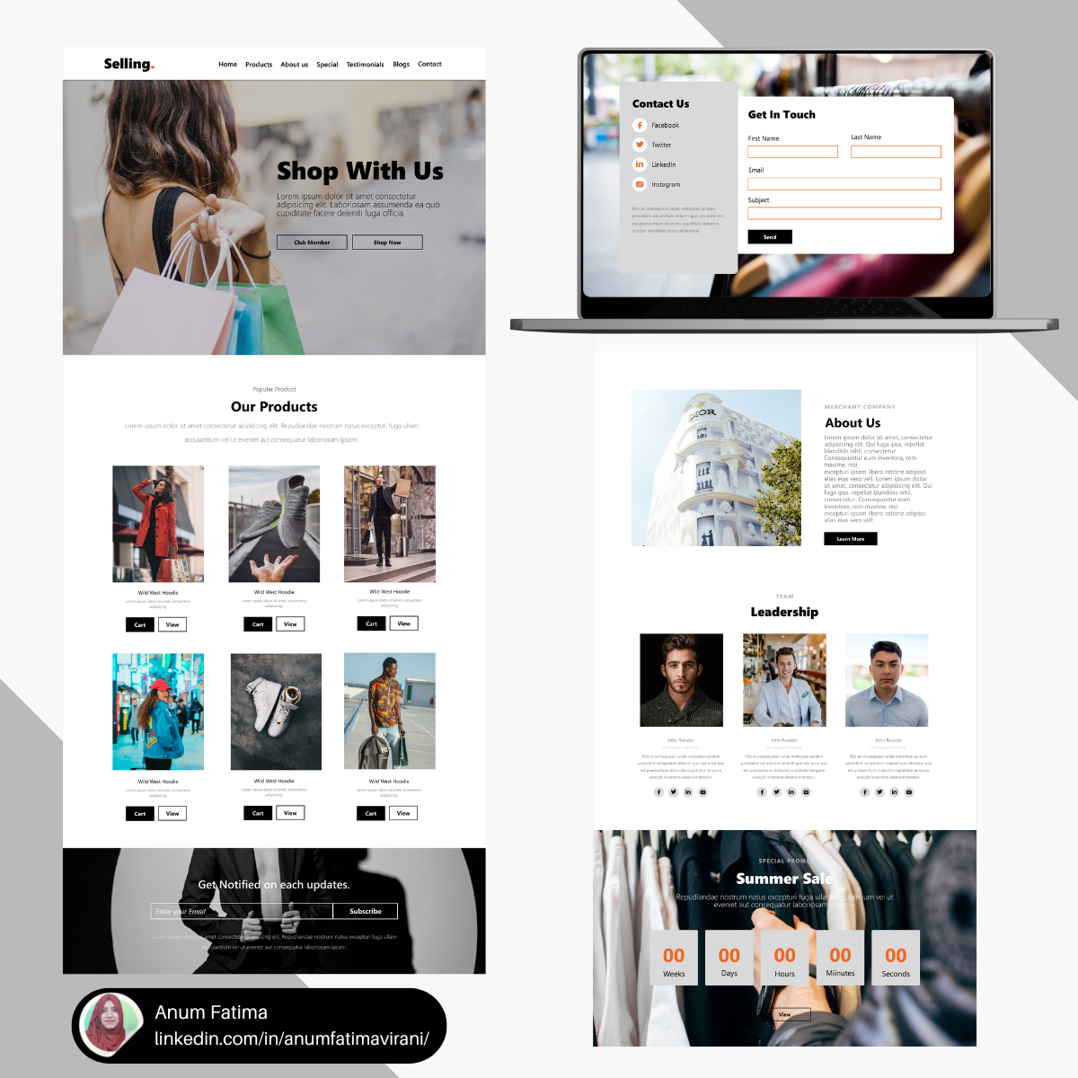 Example of Fashion E-commerce Web Design