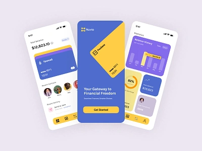 Nuvio - Fintech App Design appdesign branding finance fintech logo ui ux