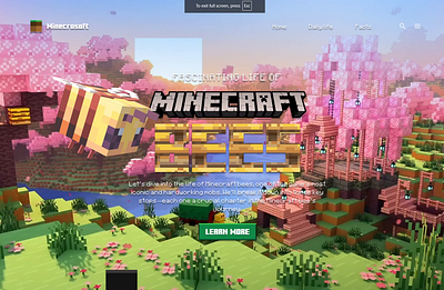 Fascinating Life of Minecraft Bees 3d a minecraft movie animated animation dora dora.ai figma interactive minecraft minecraftbee motion graphics no code ui web website