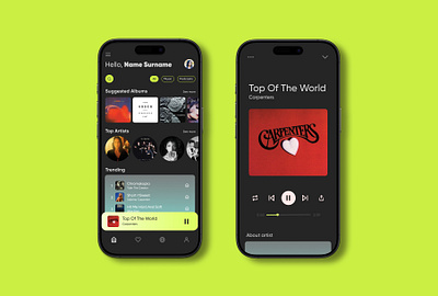 Music App Interface Design app appdesign interface interfacedesign music musicapp productdesign ui ux