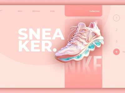 Eye-Catchy Shoe Website Ui/Landing page Design 3d ad design branding design graphic design landing page motion graphics sneaker sneakers social media design social media post social media post design ui ui design uiux uiux design website website ui