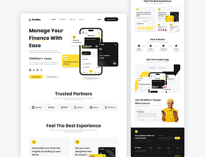 Fundex - Website Design banking branding custom website design figma finance finance app finance website fintech management product design ui ui design ui ux design ux design web design website website design