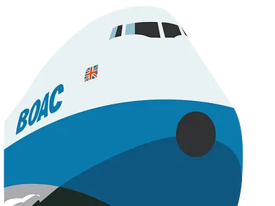 BOAC 747 Jumbo adobe illustrator graphic design ill illustration planes vector