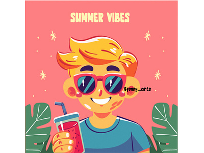 Hand Drawn Summer Vibes Illustration beach cartoon character day drink enjoyment festive holiday island joy nature outdoor refreshment seasonal summer sunglasses sunny sunshine tropical vacation