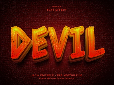 Devil Game Logo Editable Text Effect 3d branding devil editable text font game game logo graphic design halloween horror illustration lettering logo scary template text effect typography vector