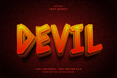 Devil Game Logo Editable Text Effect 3d branding devil editable text font game game logo graphic design halloween horror illustration lettering logo scary template text effect typography vector