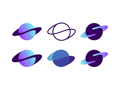 S for Space: planet orb + S letter mark logo design explorations global globe innovative letter mark monogram logo logo design modern movement orb orbit planet rings s saas saturn science space startup tech technology