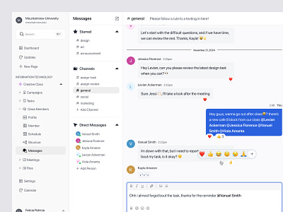 School Message | Message, Chats, Messenger chats clean communication conversation dashboard email group message message app messenger panel product product design sidebar sms talk team tooltip ui