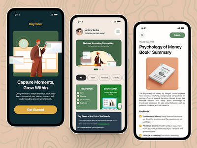 Journal App app article clean design diary illustration journal journal app mobile mobile app news news app note note app notes app posts reading ui uiux ux